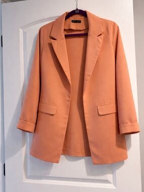SHEIN Peach Open-Front Blazer Jacket